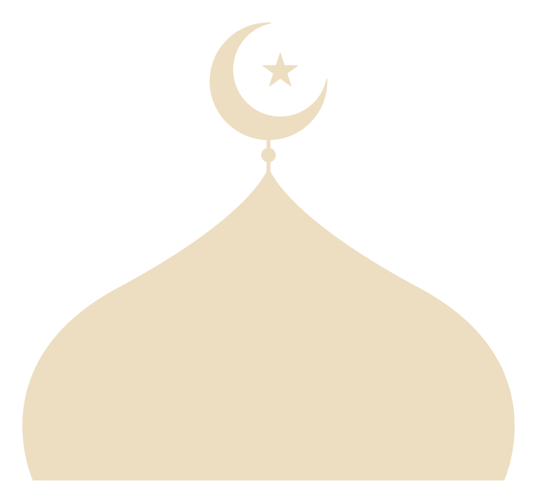 The Cream Mosque Domes with Crescent Moons and Small Stars png