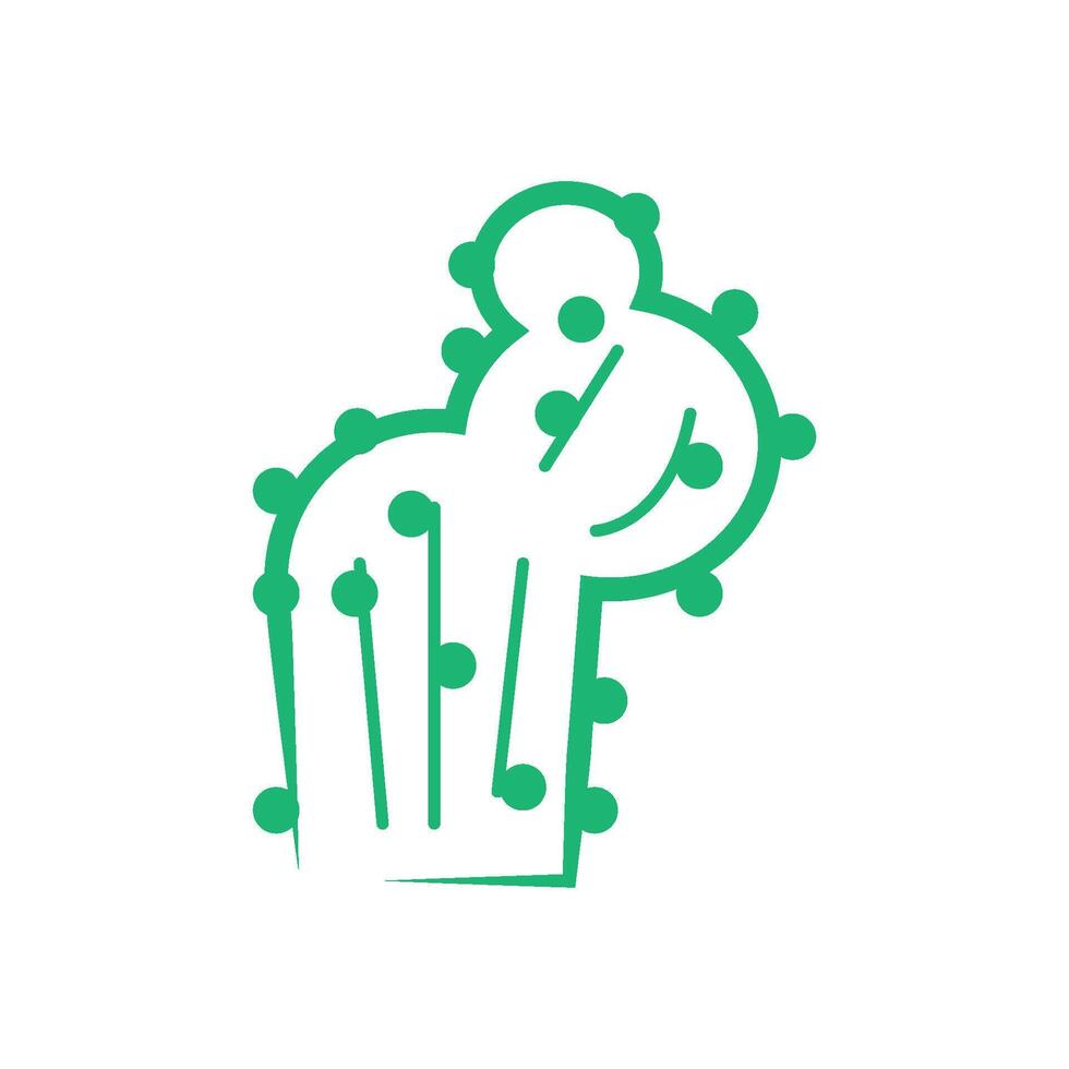 Cactus icon logo design isolated illustration vector
