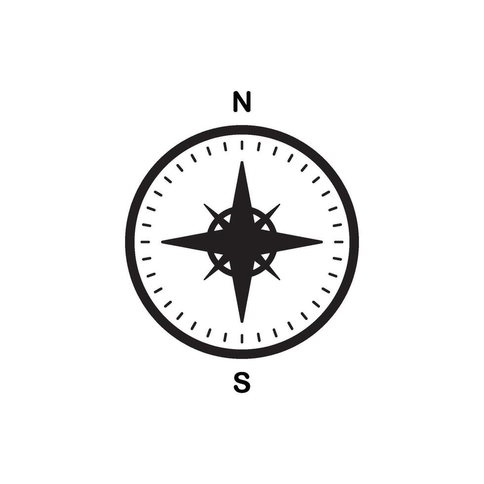 Compass icon logo design isolated illustration vector