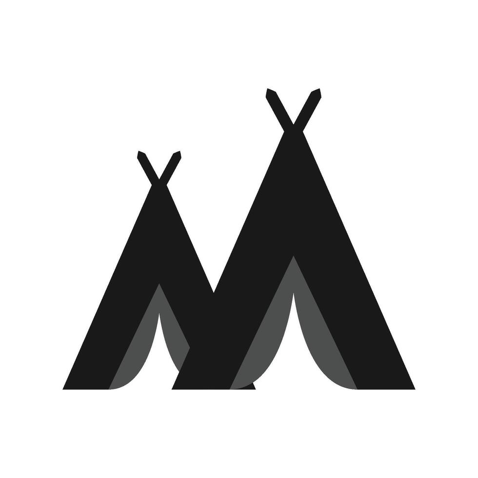Tent icon logo design template isolated illustration vector