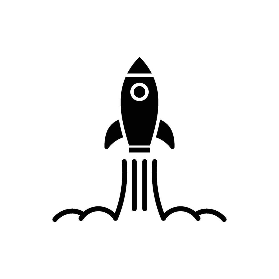 Rocket launch icon logo design template isolated illustration vector