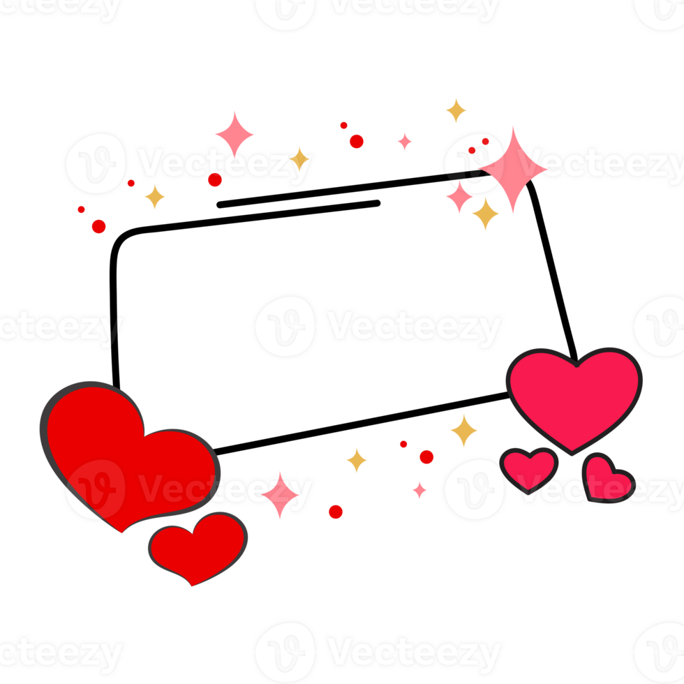 valentine frame design with heart elements png