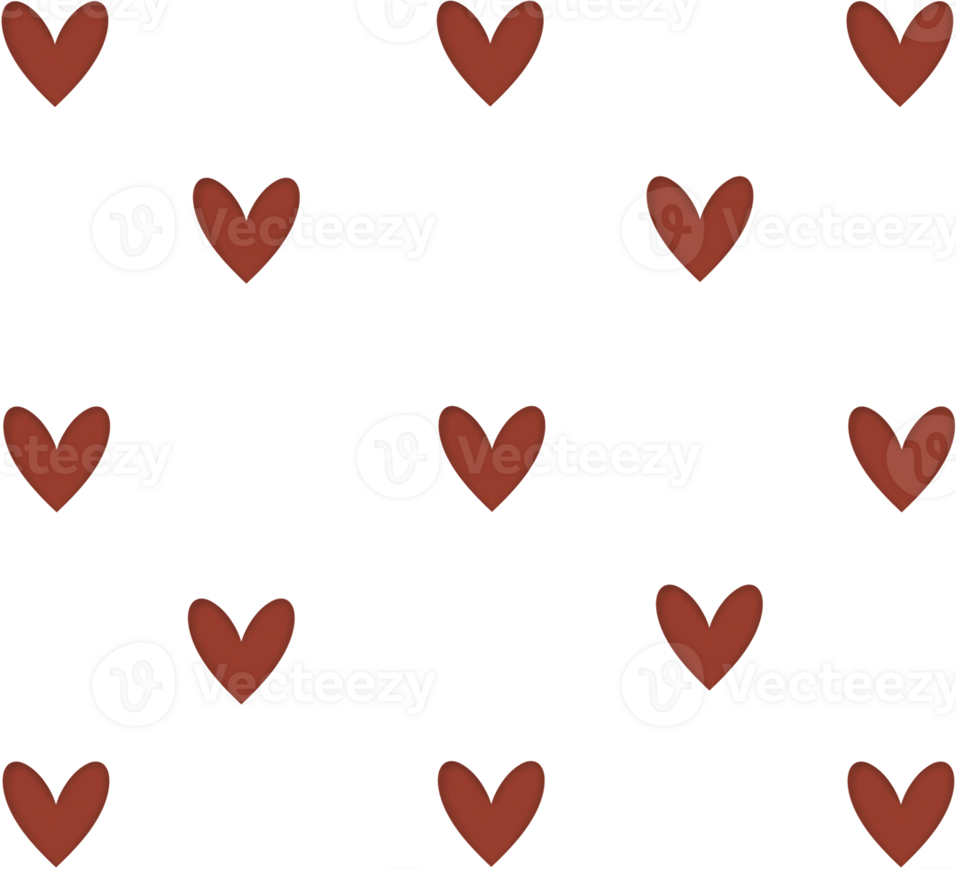 Red love heart pattern png