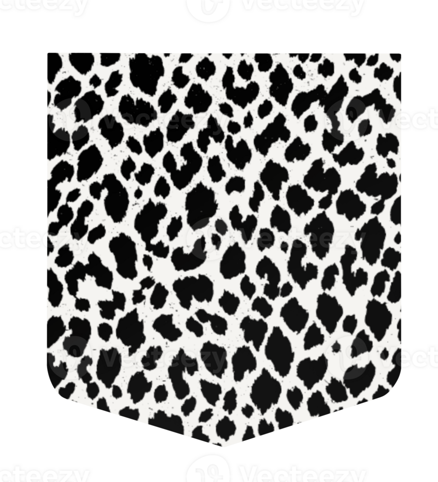 Black and white leopard pattern with pocket shape png