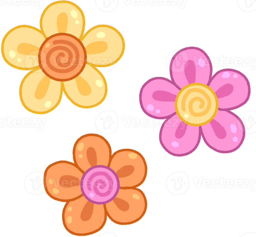 Flower painting illustration png
