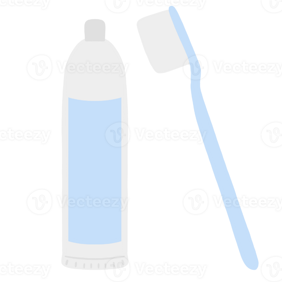 toothbrush and toothpaste on transparent background png