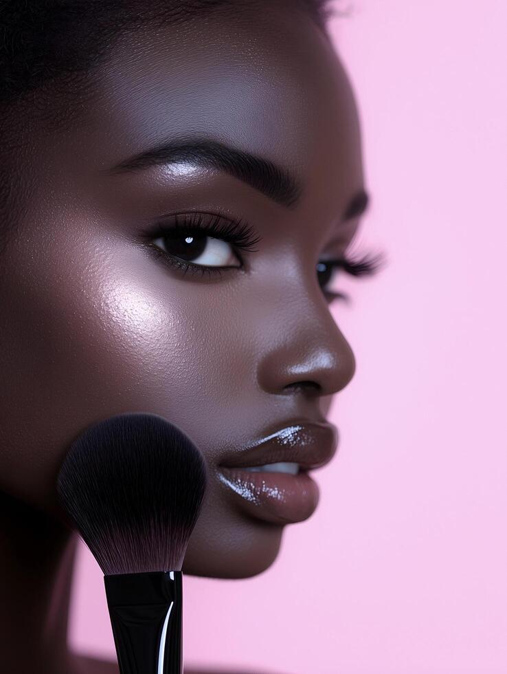 Radiant Woman with Flawless Makeup photo