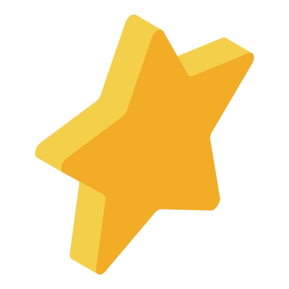 A yellow star icon on a white background vector