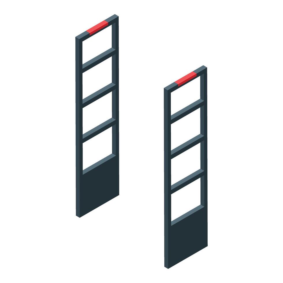 Two black and red ladder stands on a white background vector
