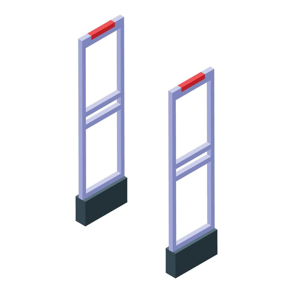 Two doors with red handles on them vector