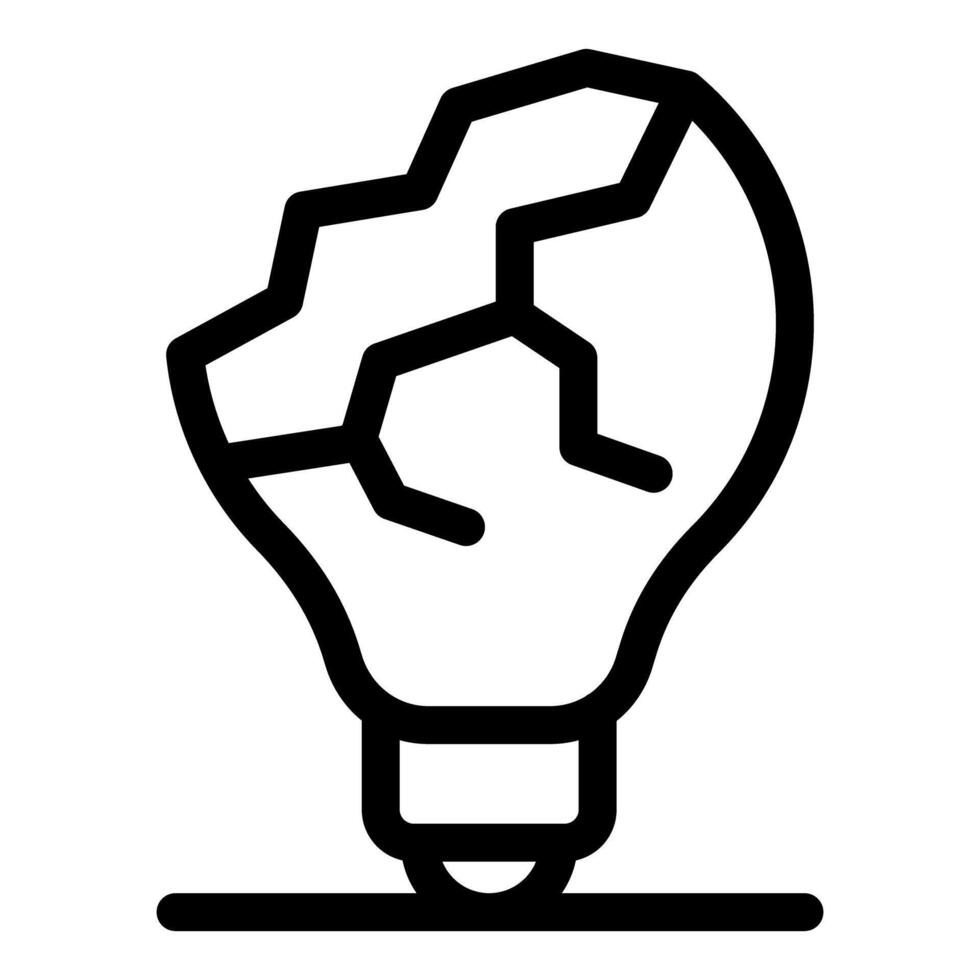 A broken light bulb icon on a white background vector