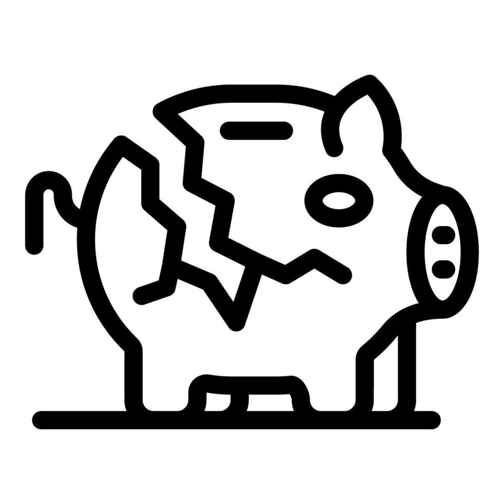 A black and white illustration of a piggy bank vector