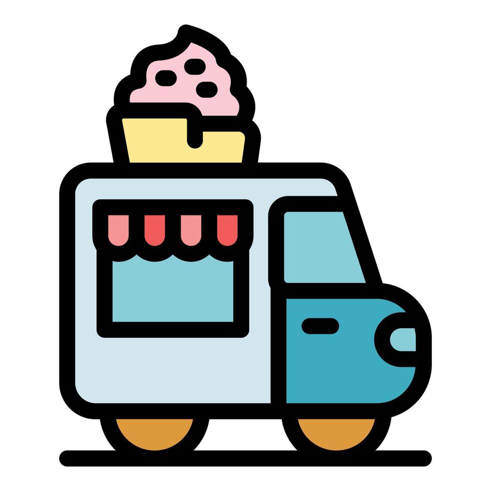 Ice cream truck icon illustration vector