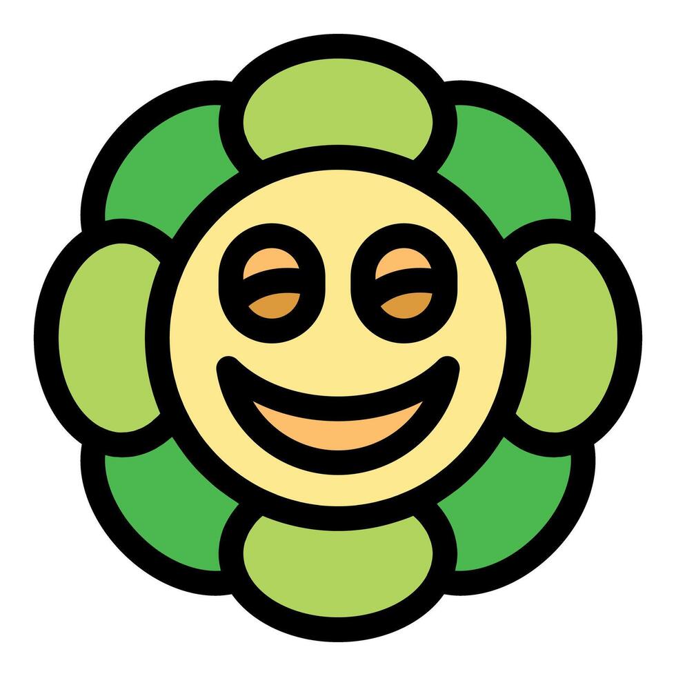 A smiling flower with a happy face vector