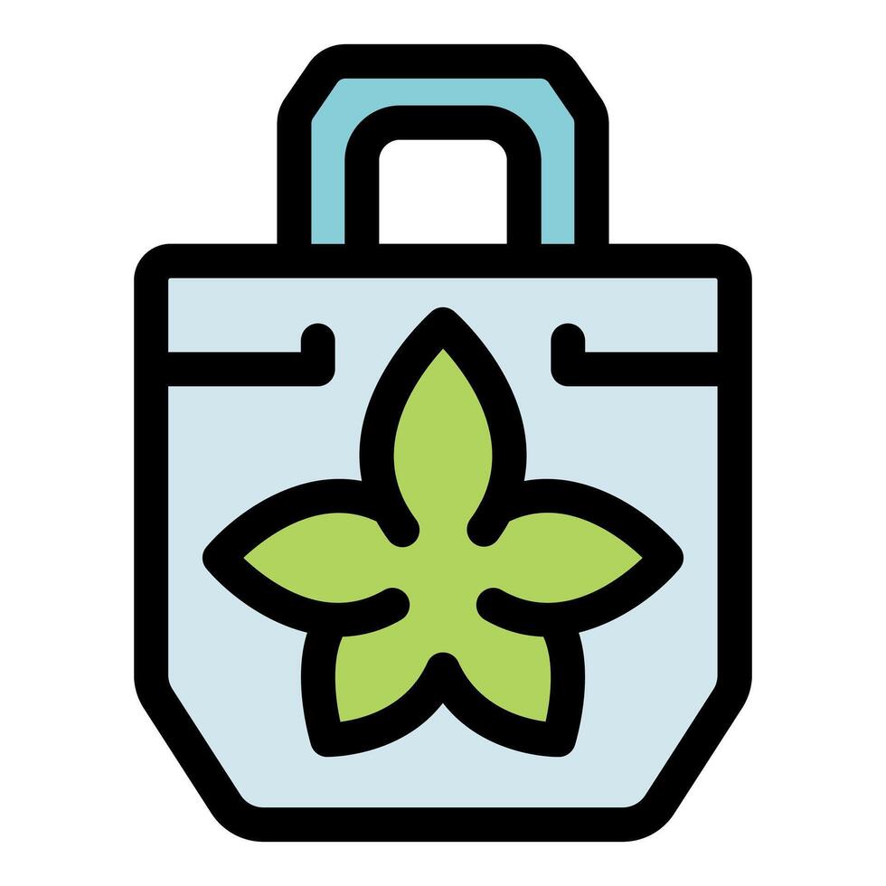 A bag with a leaf on it vector