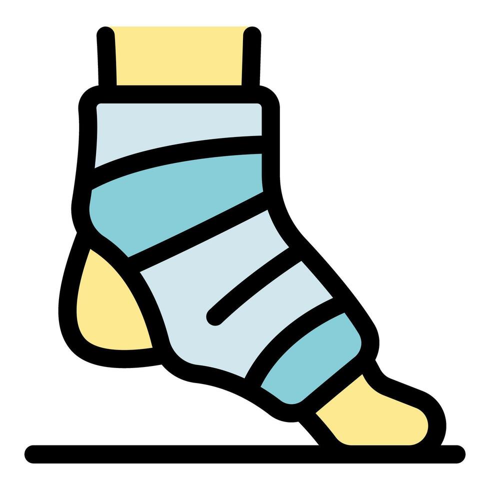 A cartoon foot with a cast on it vector