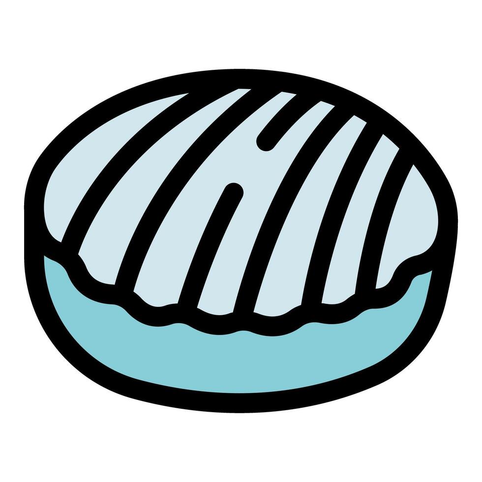 A blue and white pastry icon vector