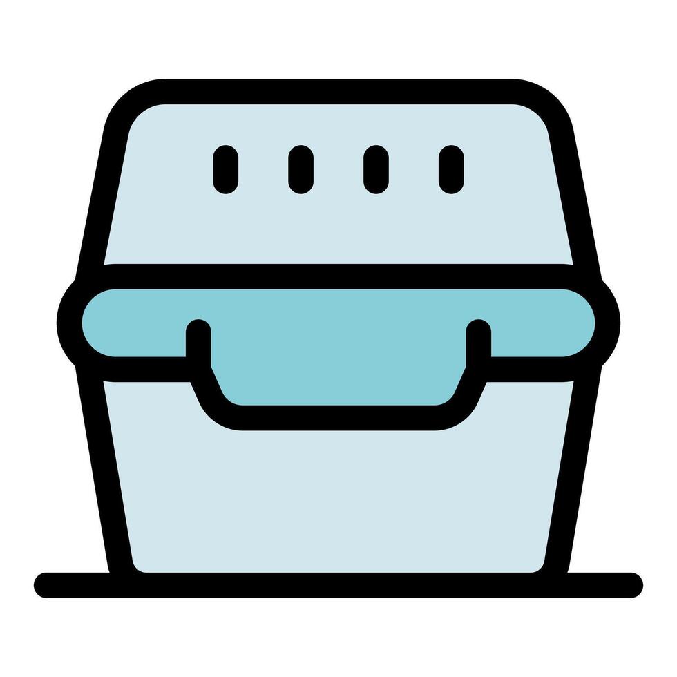 A blue and white icon of a box with a lid vector