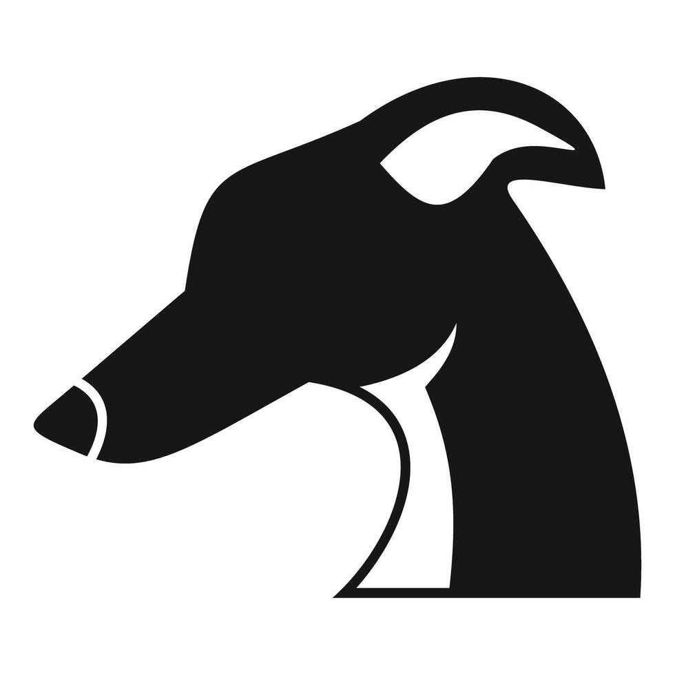 A black and white silhouette of a greyhound vector