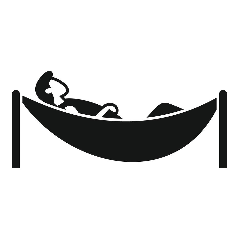 A black and white illustration of a man lying in a hammock vector