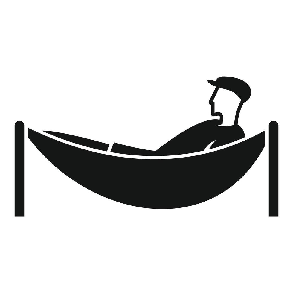 A man is laying in a hammock on a white background vector