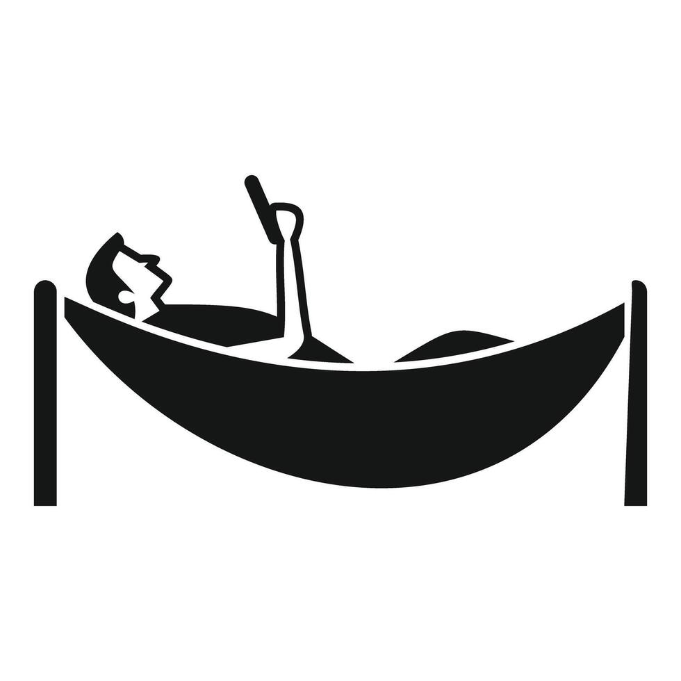 A man laying in a hammock with a book vector