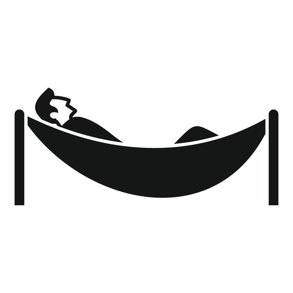 A black and white illustration of a man in a hammock vector