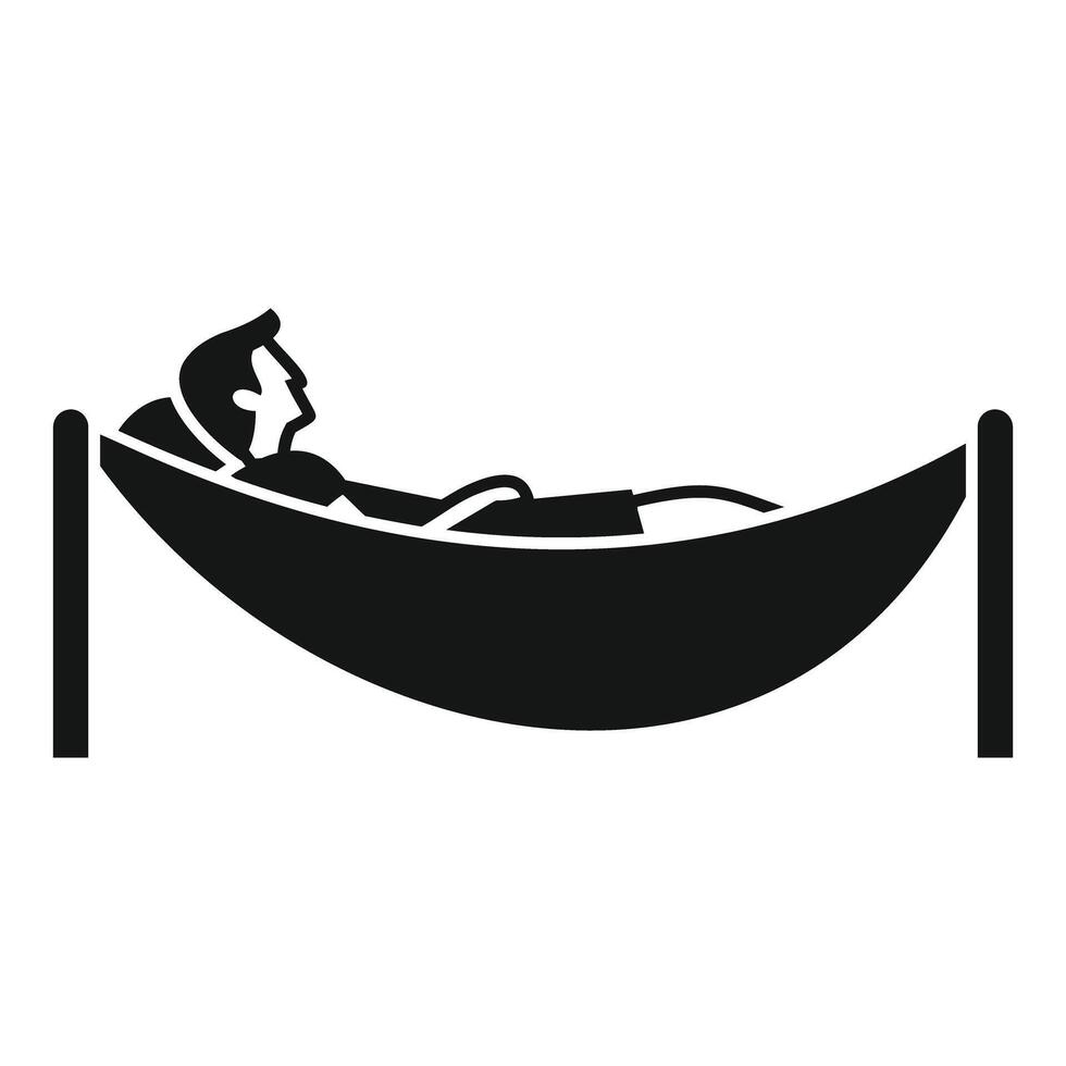 A man is laying in a hammock on a white background vector