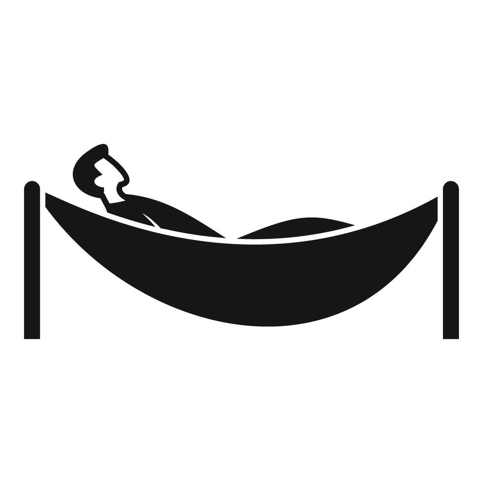 A black and white illustration of a man laying in a hammock vector