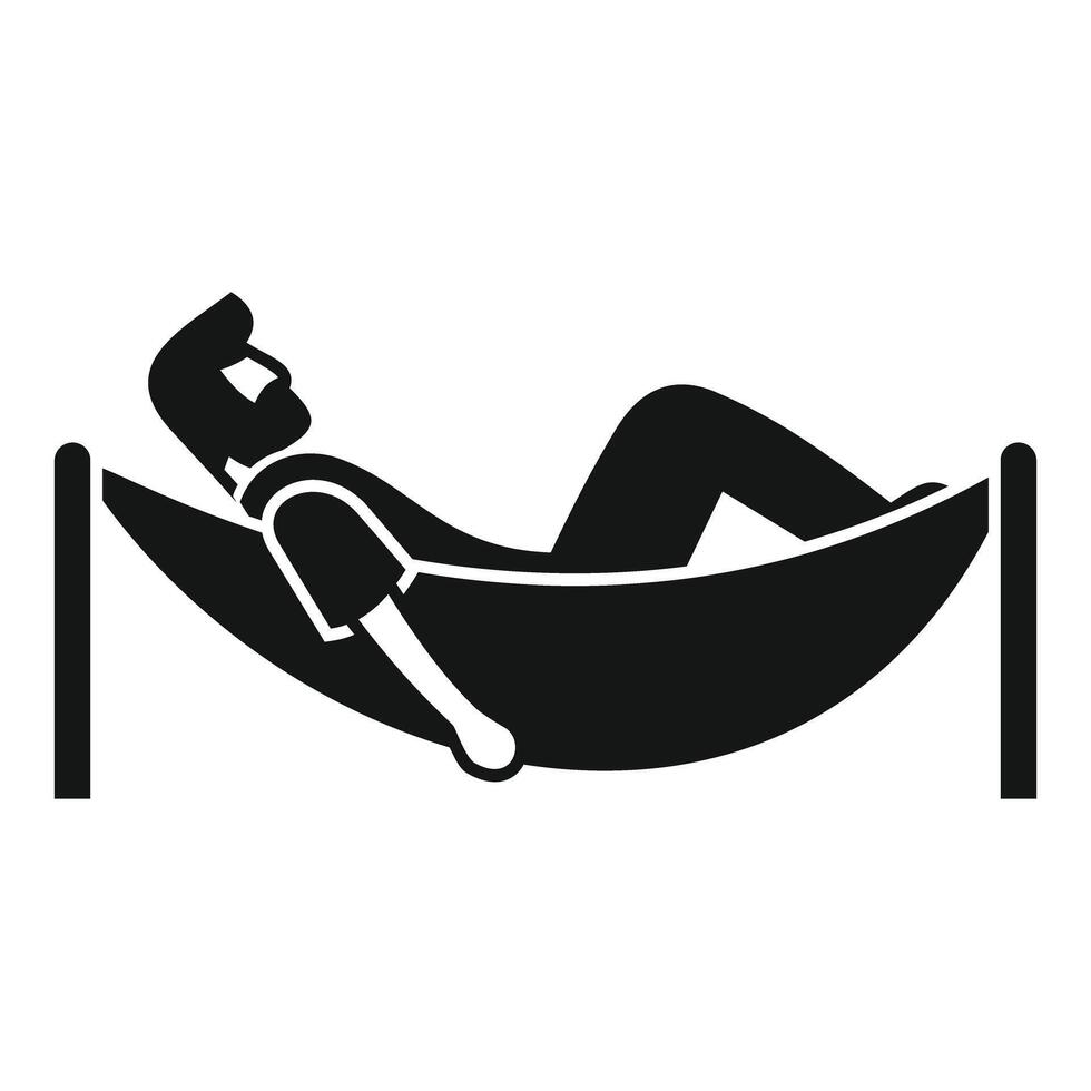 A man laying in a hammock with his legs crossed vector
