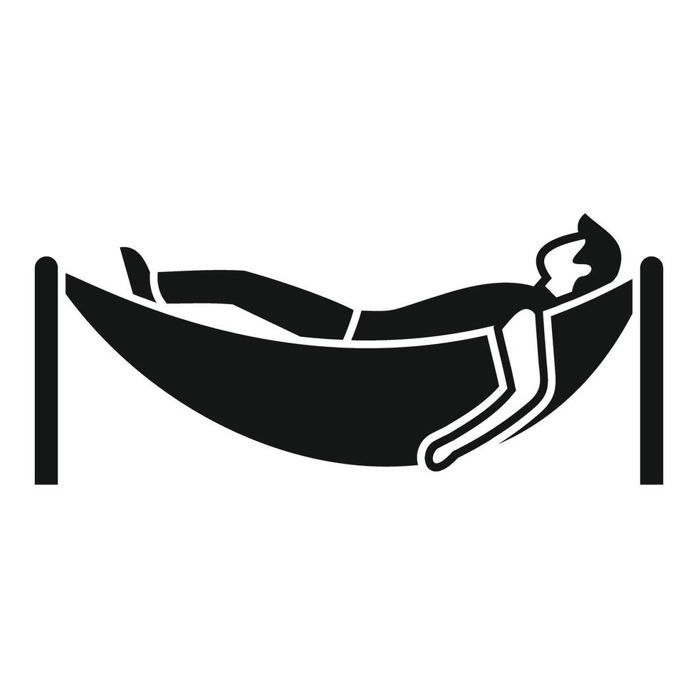 A man is laying in a hammock on a white background vector