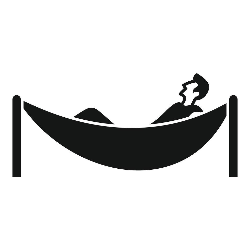 A man is laying in a hammock on a white background vector
