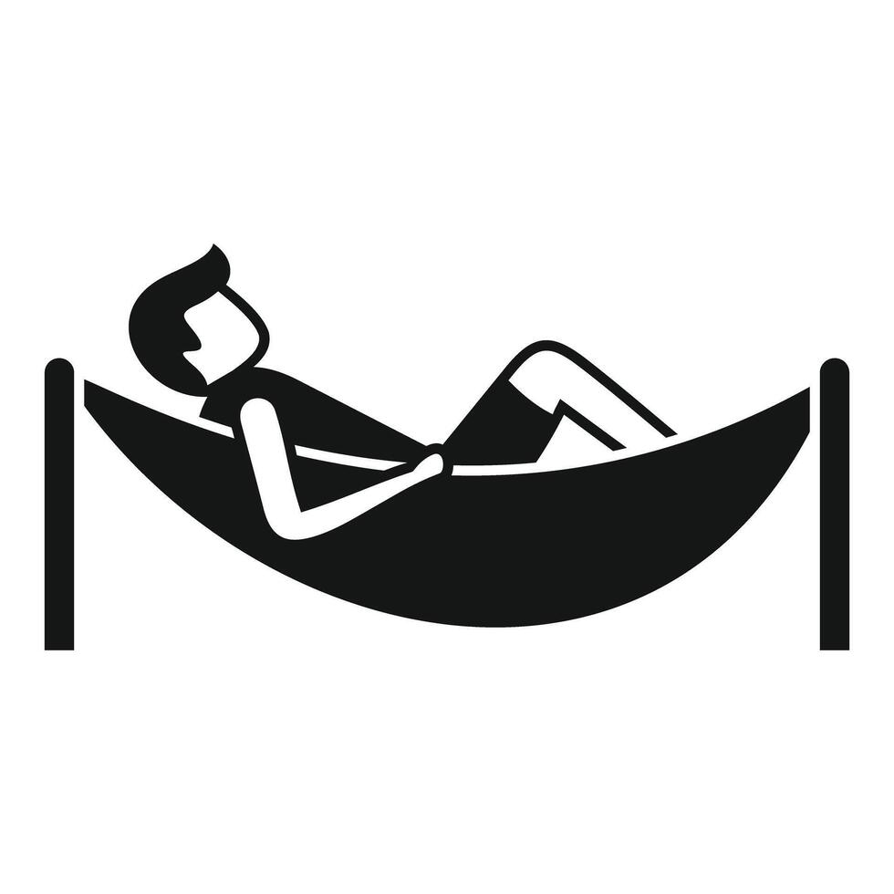 A man is laying in a hammock on a white background vector