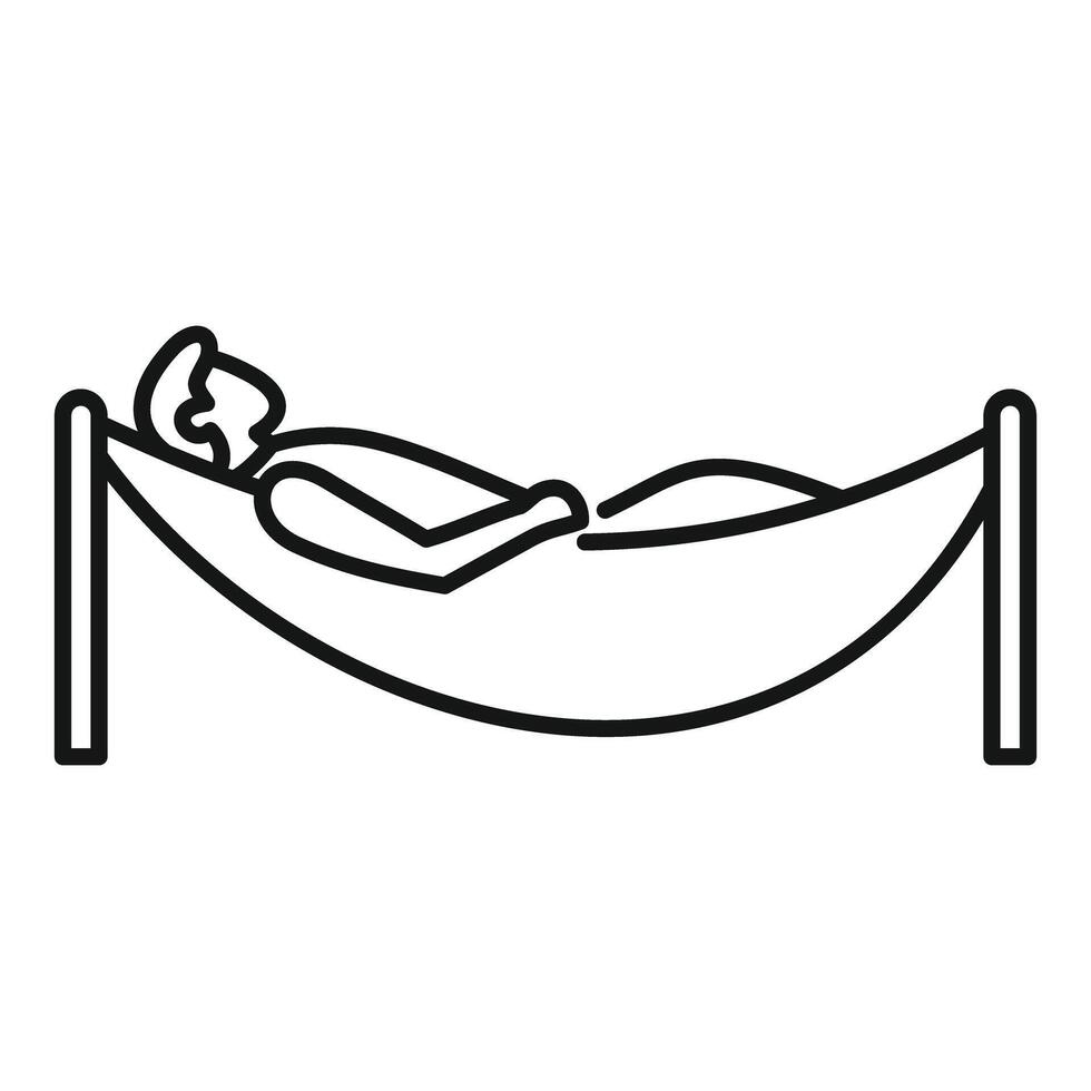 A man is sleeping in a hammock vector