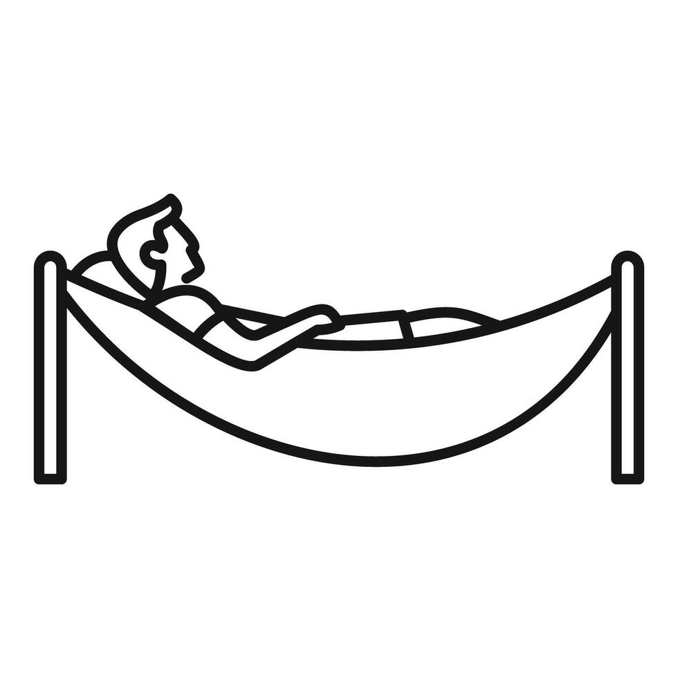 A man laying in a hammock on a white background vector
