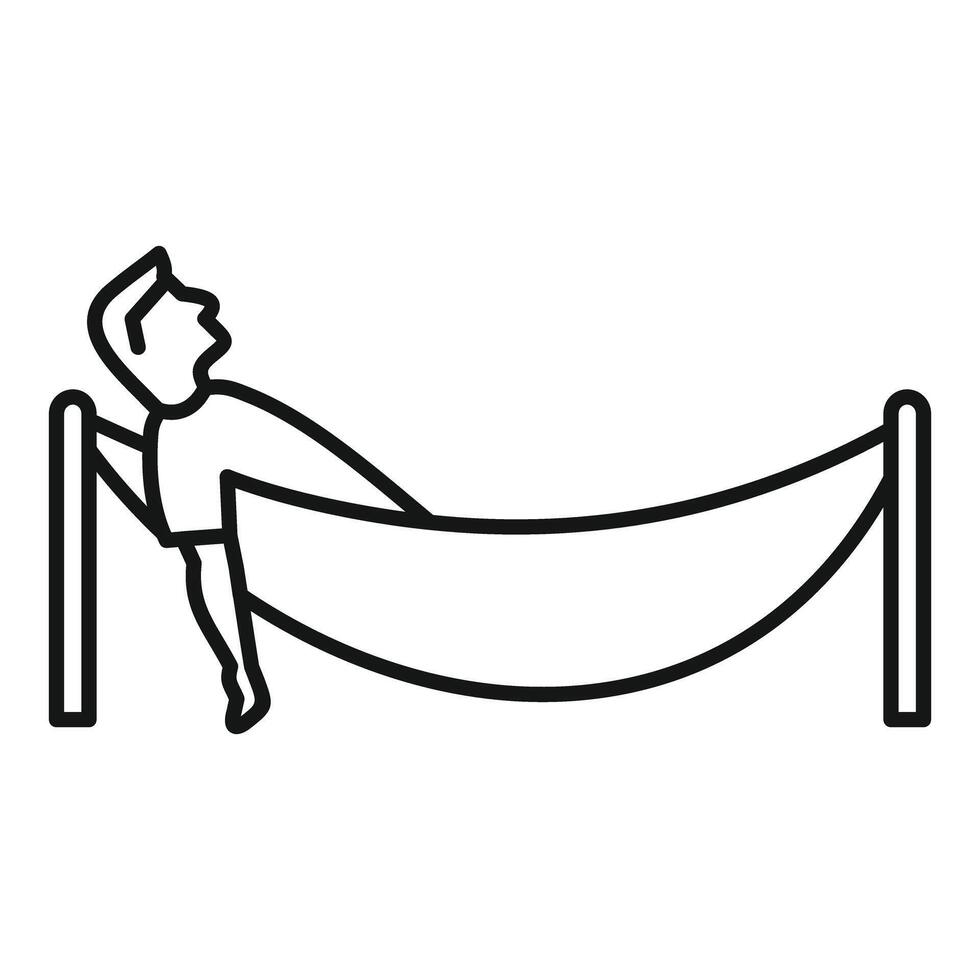 A man laying in a hammock on a white background vector