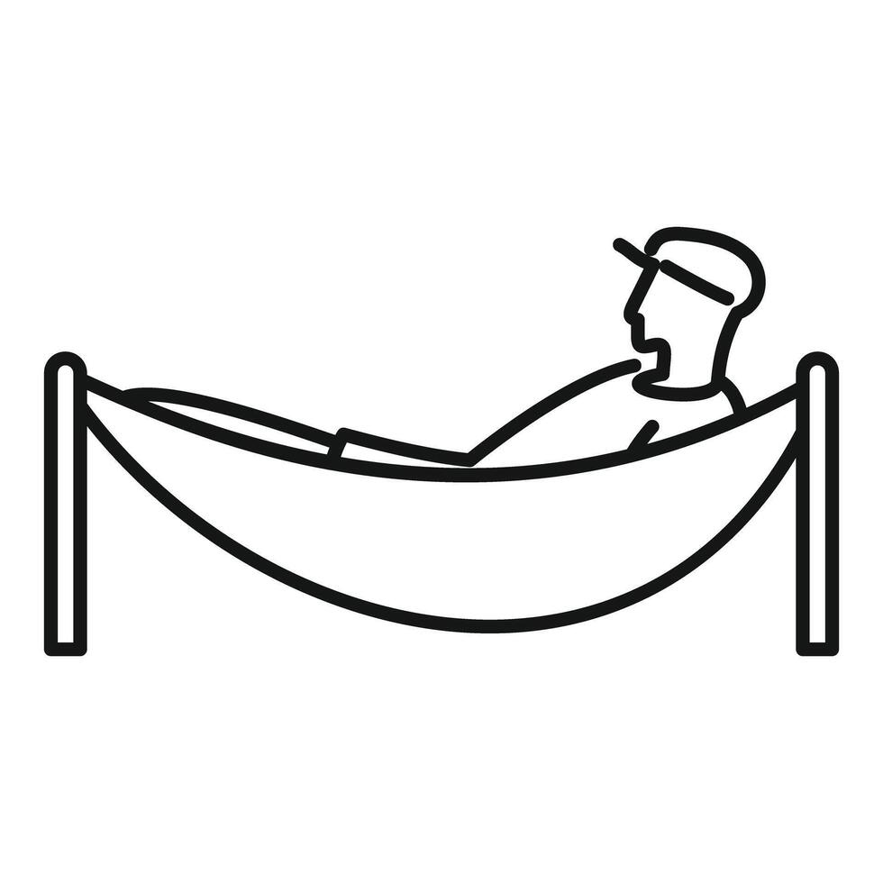 A man is laying in a hammock on a white background vector