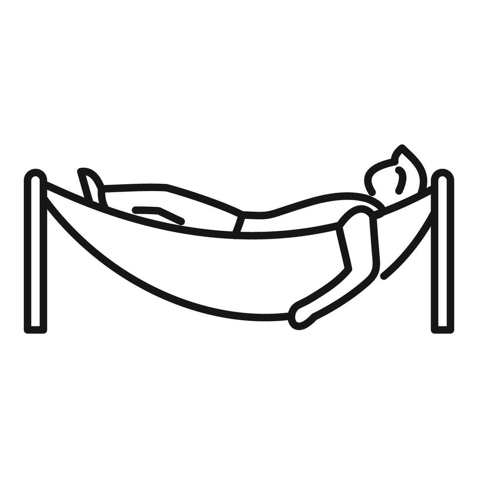 A man laying in a hammock on a white background vector