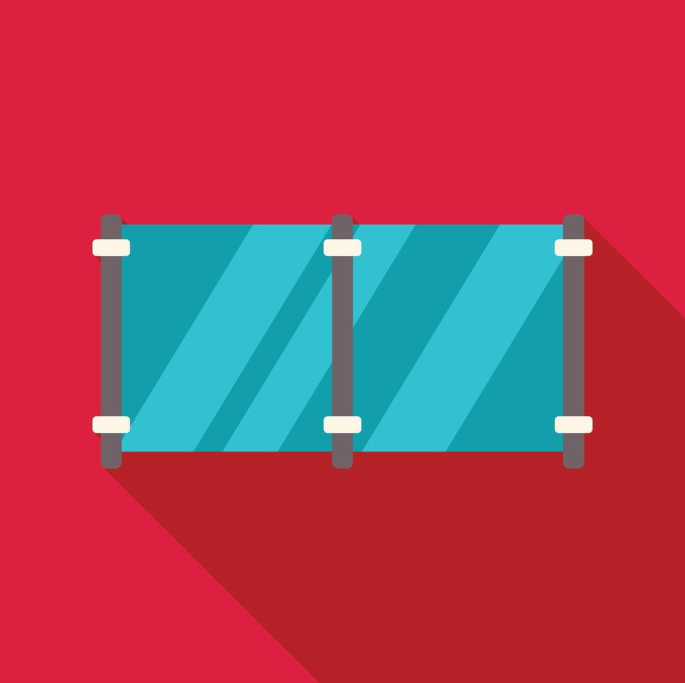 A blue glass barrier with a red background vector