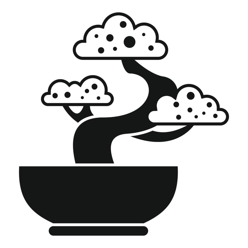 Bonsai tree in a bowl icon illustration vector