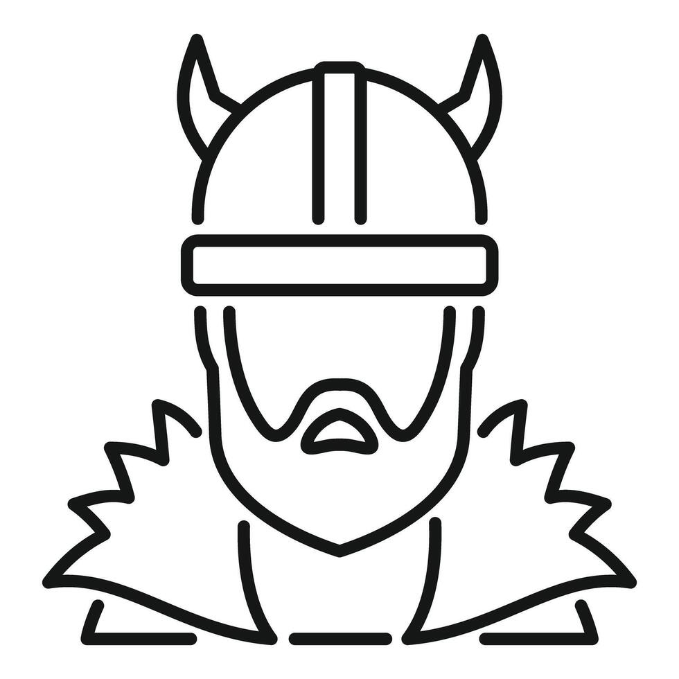 A viking man with horns on his head vector