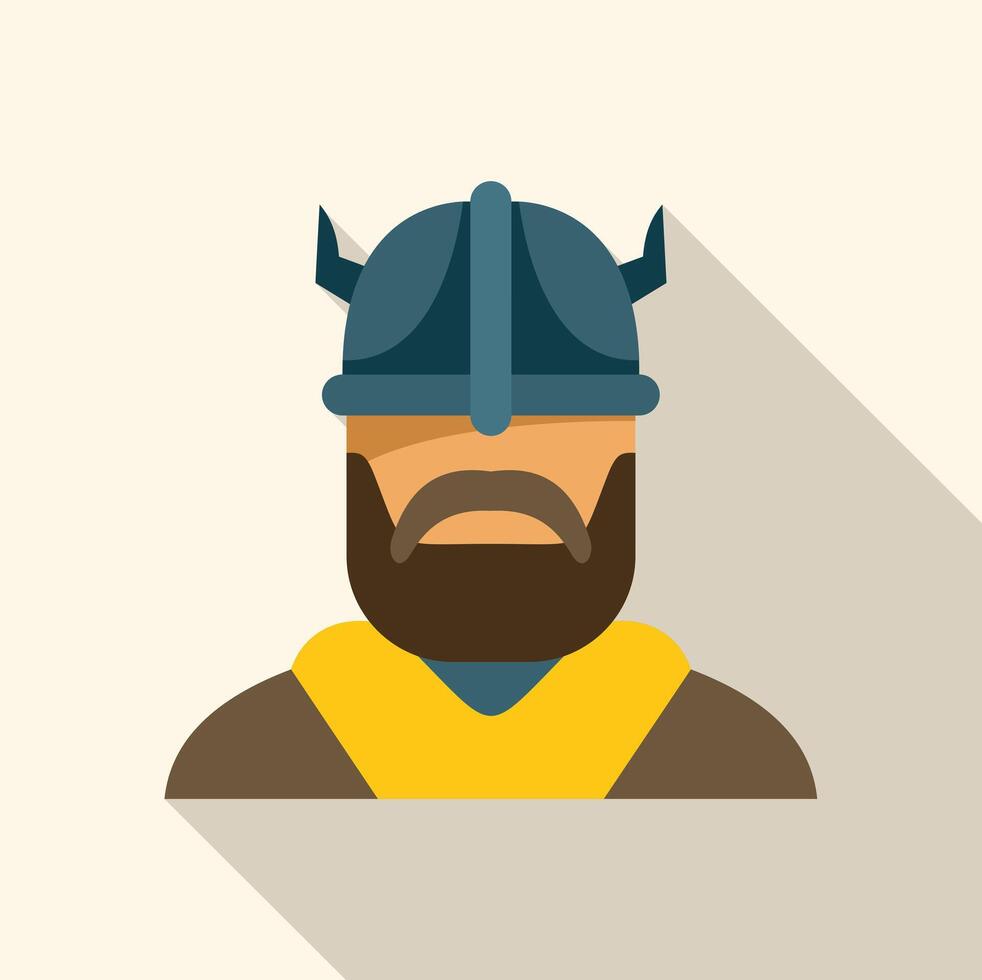 A flat icon of a bearded man with a helmet vector