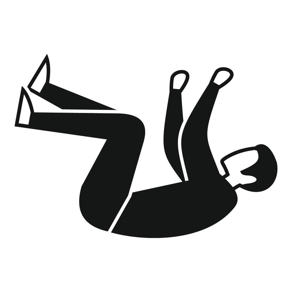 A man lying on his back with his hands up vector