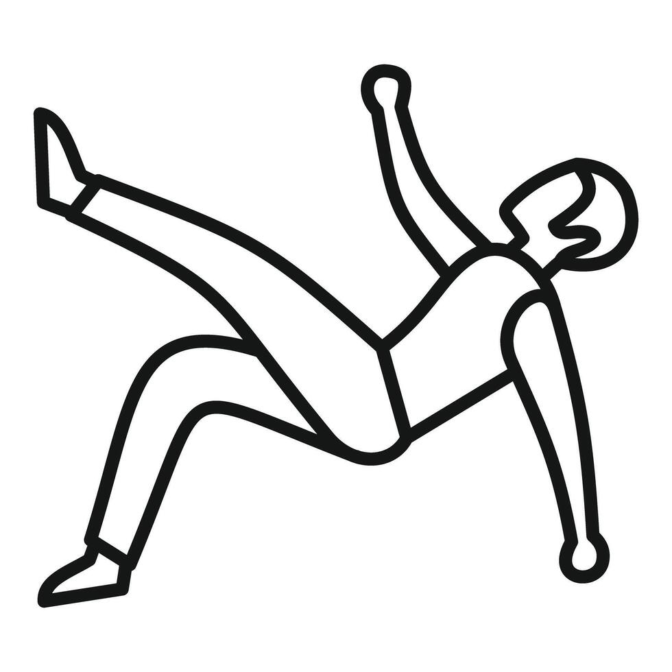 A man is doing a kick in the air vector