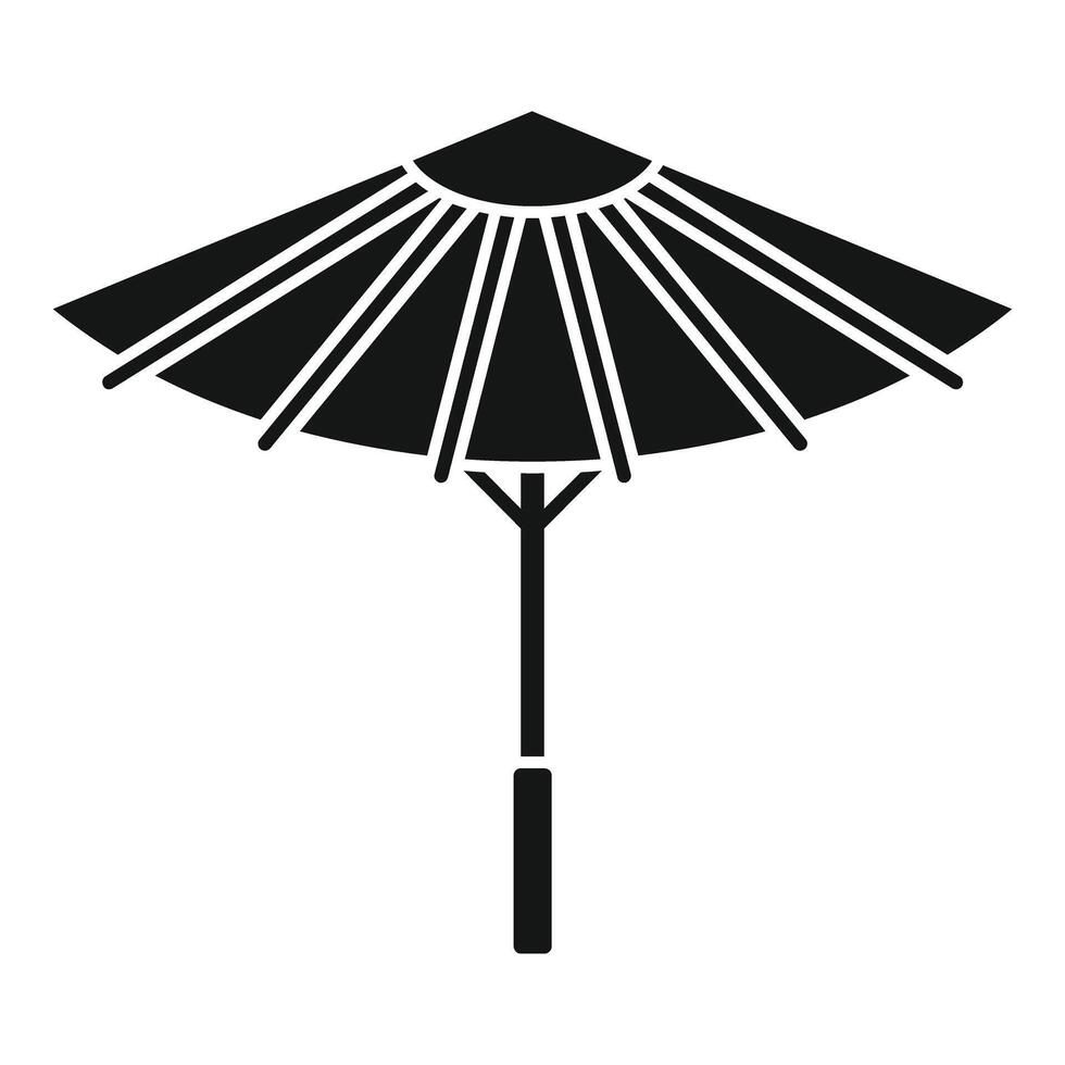 An umbrella icon in black and white on a white background vector