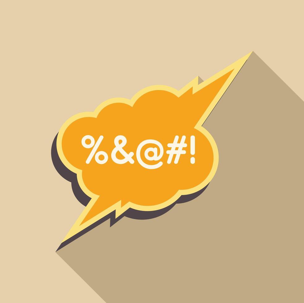 Speech bubble with and sign illustration vector