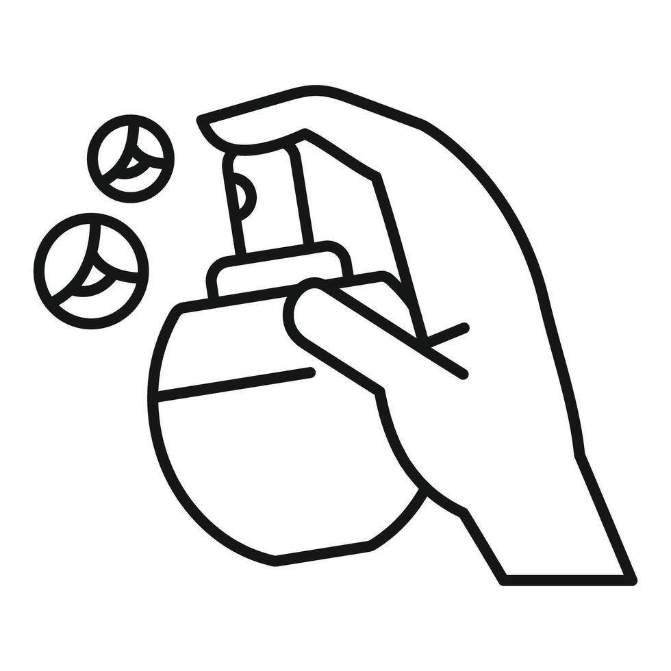 A hand holding a bottle of perfume vector