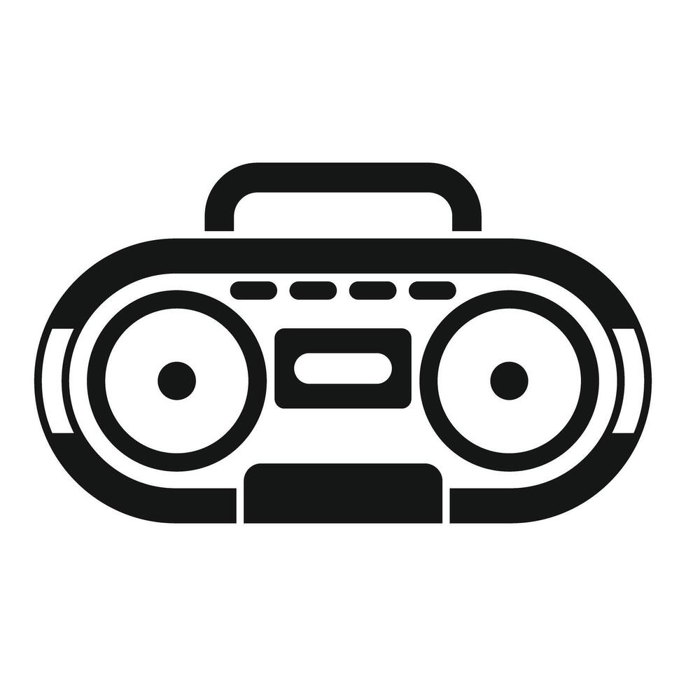 A black and white image of a boombox vector