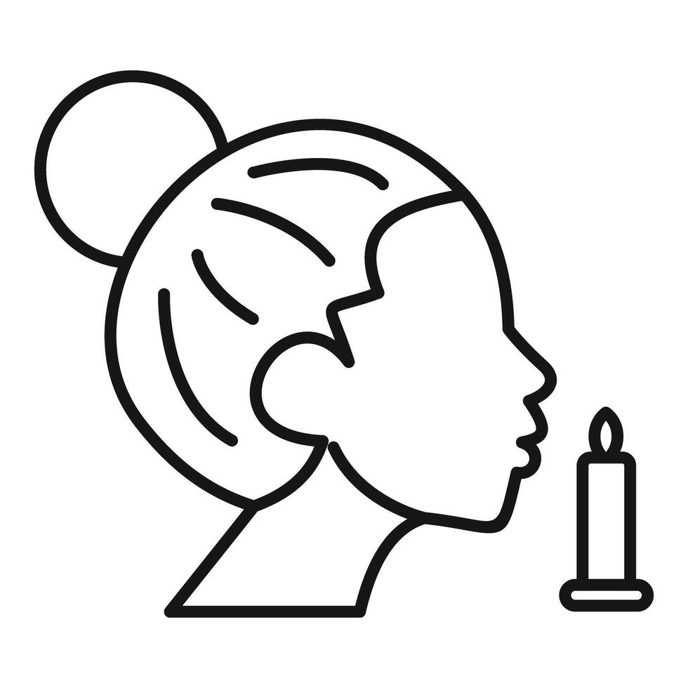 A woman with a candle in her hand is in profile vector