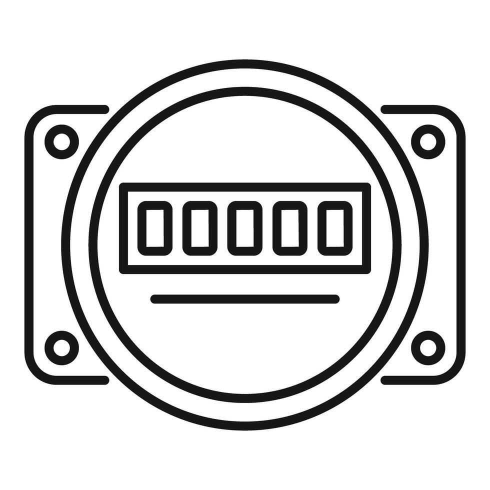 A black and white image of a meter vector